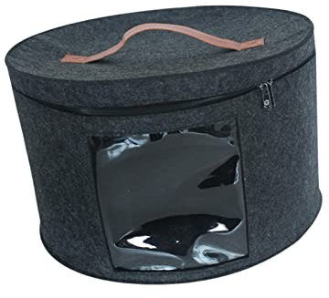 Colcolo Hutschachtel, Hutaufbewahrungsbox, Aufbewahrungsbehälter für Damen und Herren, Reisehutschachteln, Reisekappenboxen für Hüte, Wohnzimmer, Schwarz groß