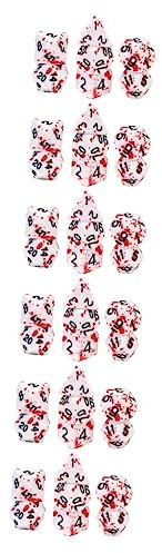 Toyvian 42 pièces Dés Éclaboussés De Sang Métal Dés Polyédrique Strahd Jeu Rôle Fête Sanglants Gros Six Côtés Vampire Acrylique Dice Game Set pour Jeux De RôLe