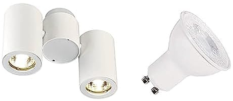 SLV ENOLA B | LED Strahler, dreh- und schwenkbar, Wand- und Deckenleuchte zur Beleuchtung innen, Spot, Deckenfluter, Deckenstrahler | inkl. effizientem GU10 Leuchtmittel, 3000K, Neutralweiß, 2-flammig