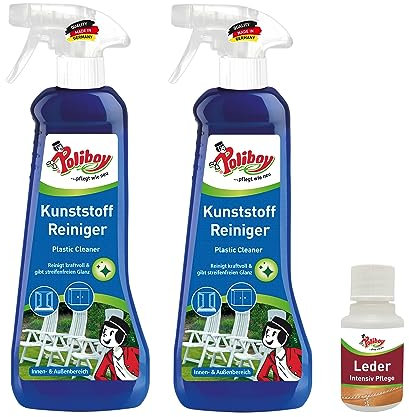 POLIBOY Kunststoff Reiniger - Allweckreiniger für innen und außen - 2x 500ml - Mit Produkt-Probe - Made in Germany