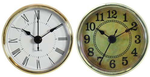 Asudaro Quarzuhr, Intarsien Quarzuhr 70mm/150mm Runde Wanduhr Inserts Einbau-Uhr Quartz Uhrwerk Tischuhr Küchenuhr Wohnzimmeruhr Quarzuhr DIY für Home Office Klassenzimmer Dekor