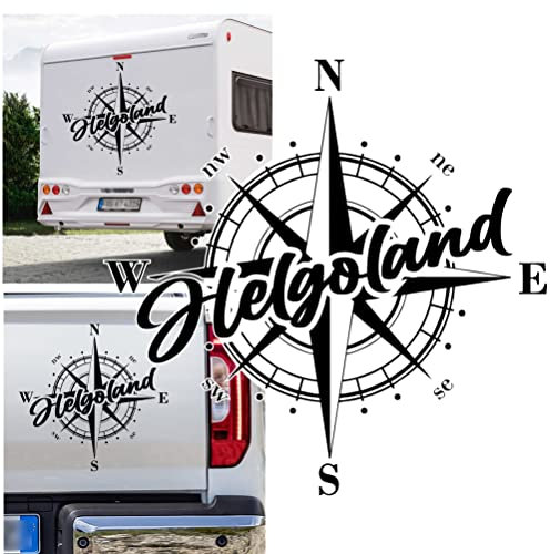 Rakelfix Kompass Helgoland Nordsee Urlaub Ferien Aufkleber Apassbar Wohnmobil Auto Autoaufkleber Sticker Kompassrose Windrose Camper