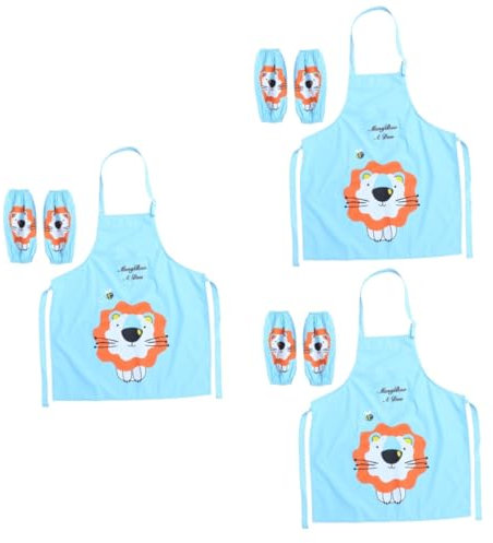 ibasenice 3St Schürze kinderlätzchen kinderschurze Kinder-Overalls Kunsthandwerk Kittel Kinderkittel essen Babykittel Kunstkittel für Kinder Karikatur Kleidung bemalen Schüler Polyester
