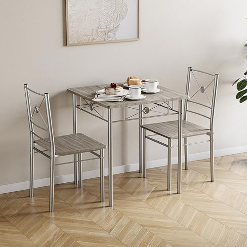 Vida Designs Roslyn - Set di tavolo da pranzo e sedie, set di mobili moderni e contemporanei per la colazione (rovere, 2 posti)