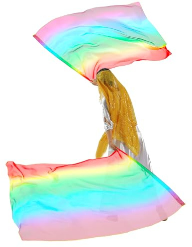 MUNAFIE Anbetungsfahnen 2 Stück Lobpreis Tanz Fahnen Rechteck Regenbogen flagge mit teleskopstab fahnenstange für Tanzaufführung Kirche 8#Regenbogen