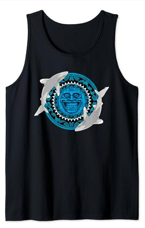 Weißspitzenhochseehai Tiki Totem Tank Top