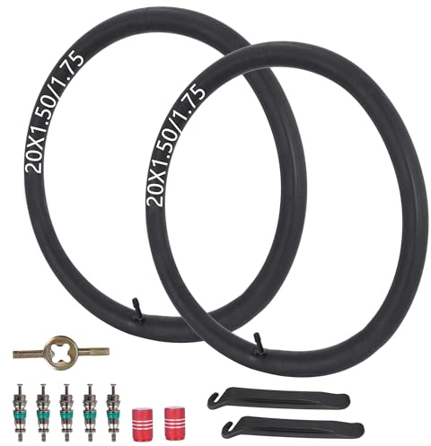 AV 20 Zoll Fahrradschlauch Schrader-Ventil, kompatibel mit 20 x 1,50-1,75 Reifen, mit Reifenhebern