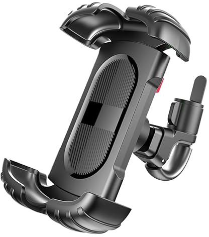 XYAJUANG Soporte para teléfono para manillar de bicicleta, soporte para teléfono de motocicleta, abrazadera para teléfono celular, clip de teléfono para scooter para iPhone 11/12/13/14 Series y más