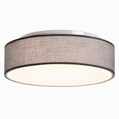 Zedelmaier Deckenlampe LED Deckenleuchte rund lampe decke Ø38cm E27x2/40W | Stoff lampenschirm für Wohnzimmer,Schlafzimmer,kinderzimmer,Flur,Schlafzimmerlampe,LED geeignet,Ø38xH12,5cm,ohne Leuchtmittel