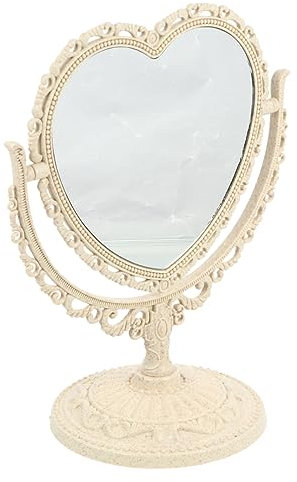 CANIGHT Vintage Tisch-schminkspiegel Eleganter Antiker Schwenkbarer Kosmetikspiegel Mit Stabiler Basis Für Make-up Rasur Hautpflege Hochauflösende Spiegeloberfläche Rostfrei Und Langlebig