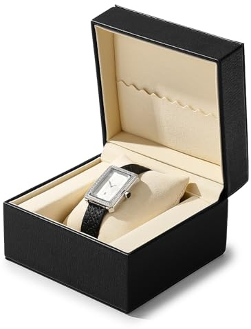 Oirlv Uhrenbox Uhrenaufbewahrungsbox für Männer zum Geburtstag Vatertag Jahrestag Valentinsta(Schwarz)