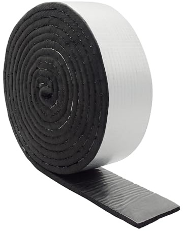 DOBTIM Foam Foil Pipe Insulation Wrap, Reflective Foil Insulation Tape Self Adhesive with High Resilience for Pipe Insulation Wrap 16 Ft Long x 3 Inch Wide x 3/8 Inch Thick