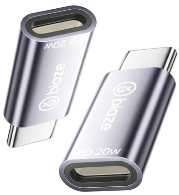 biaze USB-C to Lightning Adapter Lightning Female to USB C Male Adapter Charge Transfer Data for iPhone 15/16 Pro Max/Plus Galaxy S24/ipad,Not for Audio/Headphone(2pcs)