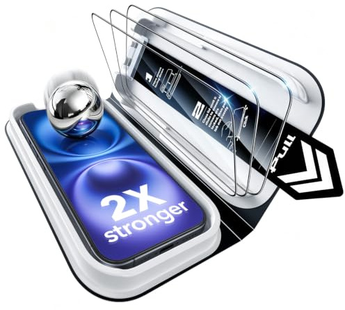 ESR 3 Stück für iPhone 16 Plus/iPhone 15 Plus für Panzerglas, Classic | One-Pull Schnellinstallation, 2X Stoßschutz, 9H gehärtetes Glas, Vollflächig Displayschutzfolie, UltraFit-Ablage,Blasenfrei