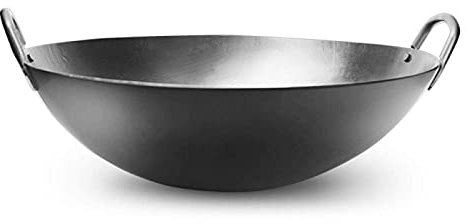 Pot de hierro Wok Grande Wok Non-Stick sin pico sin recubrimiento Cocinera de inducción binaural 40 cm woks wok fry fry no frey sarty sarty bandeo de hierro antiguo casa de inicio de wok (tamaño: 46