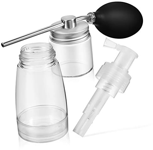 minkissy 2pcs 180ml Powder Spray Bottle and Hair Fiber Applicator Set for Salon Use Hair Root Application Haircare Tool