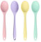 OAOSDH 4 Pezzi Cucchiaio di Silicone, Cucchiaio Resistente Ad Alta Temperatura, Cucchiaio di Miscelazione, Stoviglie per Bambini, Cucchiaio Durevole, Cucchiaio di Miscelazione.