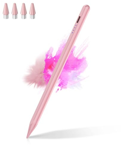 CMARS Active Stylus Pen for Touchscreen, Universal Tablet Pencil for Apple iPad/iPhone/Samsung/Huawei/Xiaomi/Android and More Devices, Rechargeable Digital Pens with Magnetic Function - Pink