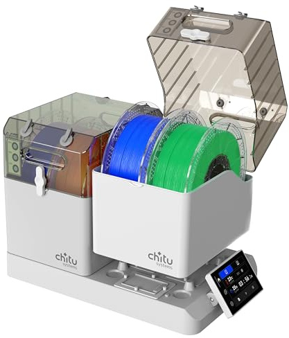 Chitu Systems E1 Filamenttrockner – 4 Spulen 3D-Drucker-Filament-Trockenbox für 1,75 mm PLA, ABS, TPU, PETG – feuchtigkeitsfreie Filamentaufbewahrung mit Temperaturkontrolle