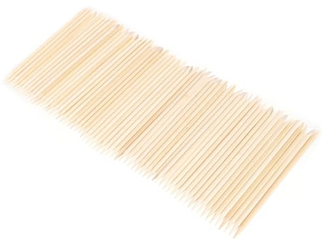 CALLARON 200piezas Palillos De Uñas De Madera Para Manicura Removedor De Cutículas Seguro Accesorios De Manicura Para Decoración De Uñas Palos De Madera De Naranja