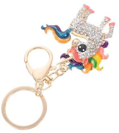 GALPADA Strass Einhorn Schlüsselanhänger Dekorativer Taschenanhänger Kunststoff Mehrzweck Schlüsselring für Handtaschen Kreatives Design für Hängendes Ornament für Rucksäcke