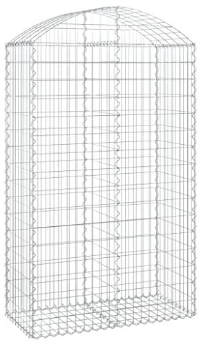 Panier de Gabion, Panier à Pierre Gabion Mur de Soutènement Clôture de Jardin arqué 100x50x160/180 cm Fer galvanisé