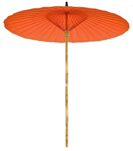 NOIRDA Parasol en Papier 200 Cm, Fait Main, en Papier Huilé, Parasol De Terrasse en Bambou, Parapluie De Jardin Imperméable pour Extérieur, Décoration, Piscine, Plage, Patio(Orange)