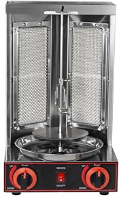 HAKKA Gas Shawarma Grill Machine, Rotisserie Chicken with 360°Rotisserie,Stainless Steel Vertical Grill for Meat Skewer, Skewers and Roasts,4300W/29.5x30x48.5cm