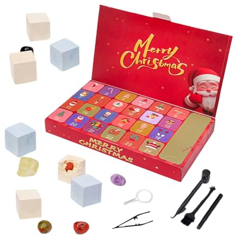 usefulbeauty Adventskalender – Kalender für 24 Tage mit Steinentdeckung, mit Zubehör-Set für Partygeschenke, und Mädchen und Füllung für Weihnachtsstrümpfe