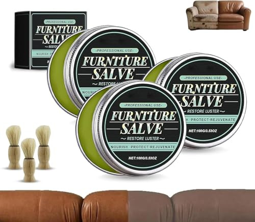 Crema reparadora de cuero y muebles, abrillantador de sofás y agente reparador hidratante. Ayuda a prevenir grietas y decoloración. Es adecuada para muebles de madera, sillas y zapatos de cuero