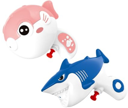 HEALSOPTHY 2 pezzi Ad Acqua per Animali Acquatici Shark e Pesce Palla Giocattoli Estivi da Spiaggia e Piscina con Spruzzo Facile per Giochi all Aperto e Coordinazione Mano-occhio