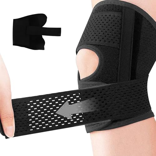 Rodilleras Menisco y Ligamento Ajustable,Rodilleras Deportivas,Unisex Rodillera Rotuliana Completa con Malla Transpirable,para Aliviar Artritis, Correr (L)