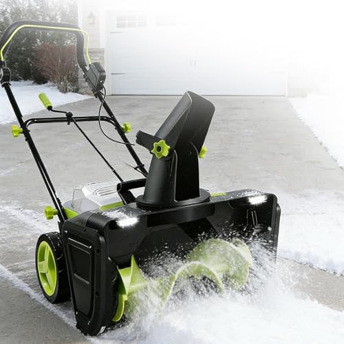 Pala De Nieve Eléctrica Sin Cable, Soplador De Nieve De Ión-Litio, Ofrece Boquilla Giratoria 180° Y Ancho De Limpieza De 20 Pulgadas para Descarga De Nieve Versátil En Porches Y Jardines