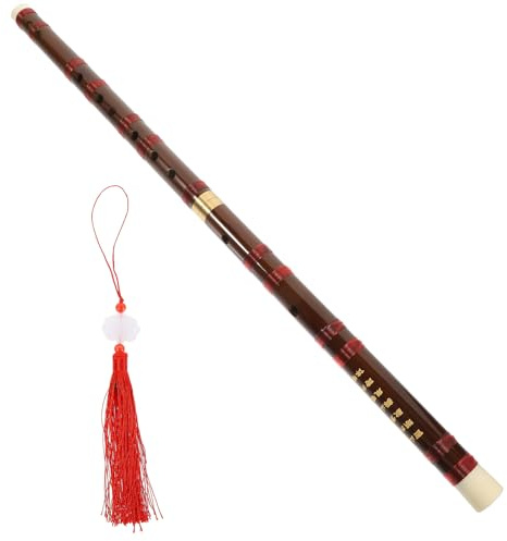TEMPNAP Flauta de Bambú C Afinación Dizi Tradicional Portátil para Principiantes, Instrumento de Viento Chino Estilo Antiguo Nudo Decorativo y Diafragmas de Repuesto