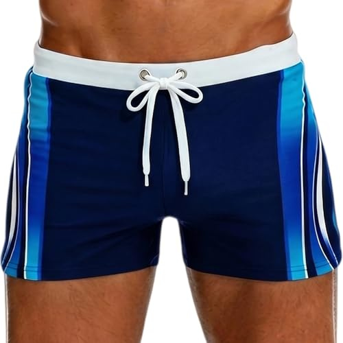 Smatstyle Costume Uomo Mare Costumi da Bagno Nuoto Piscina Asciugatura Rapida Pantaloncini da Bagno con Motivi Elastico Coulisse e Fodera Rete Boxershorts Resistenza al Cloro Spiaggia