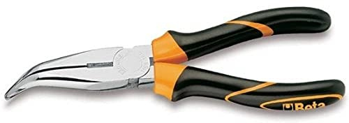 Beta 1168BM 200 - Pinze a becchi mezzotondi lunghissimi piegati zigrinati cromate impugnatura bimateriale