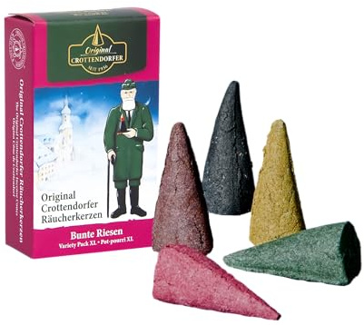 Original Crottendorfer Räucherkerzen - 10x5 Sparpack - Bunte Riesen Erzgebirge