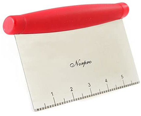 Norpro, Red 583R Grip-EZ Bench Scraper/Chopper, 6in x 4in x 1.5in