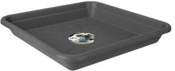 Elho Universal Saucer Square 30cm Sottovaso - Anthracite | L 30 x P 30 x A 4.7 cm | Adatto per uso interno ed esterno