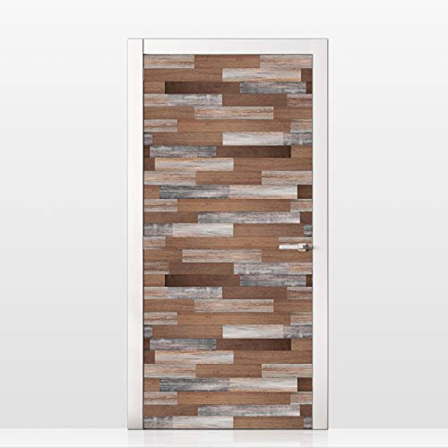 MEGADECOR DECORATE YOUR HOME Vinilo Adhesivo Decorativo para Puertas Madera Laminada Tablas Distintos Tonos