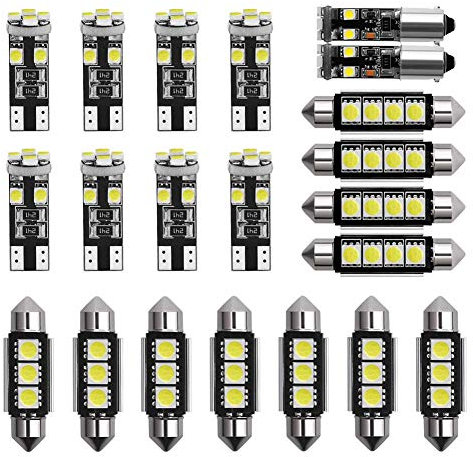 Teabelle 21 Piezas de Luz Interior LED para Coche Kit de Lámpara de Cúpula Placa de Matrícula Bombillas