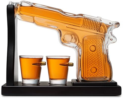 Krown Kitchen - Decantador de Whisky Pistola - Jarra Whisky - Regalos de Hombres