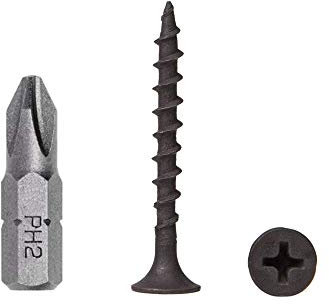 Confezione da 300 viti in acciaio al carbonio fosfato nero, 3,5 x 35 mm, con testa svasata a croce Phillips, per cartongesso, legno e truciolato (300, 3,5 x 35 mm)