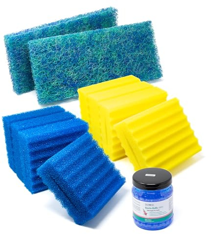 Pondlife Teichfilter Ersatzschwämme + Japanmatten Set für CBF 350B Teichfilter inkl. Bubble-Bio-Start
