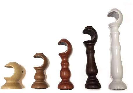 TENDEEVOLUTION Paar Gardinenstangen Halterung aus Holz, Wandhalter für Gardinenstangen Durchmesser 35 mm, Farbauswahl & Größen wählbar (KIRSCHE, PAAR 18 CM STÜTZEN)