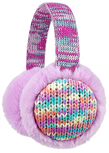 Zeltauto Kids Earmuffs Knit Ear Warmer Winter Warm Plush Ear Muffs for Girls and Boys (Lavender)