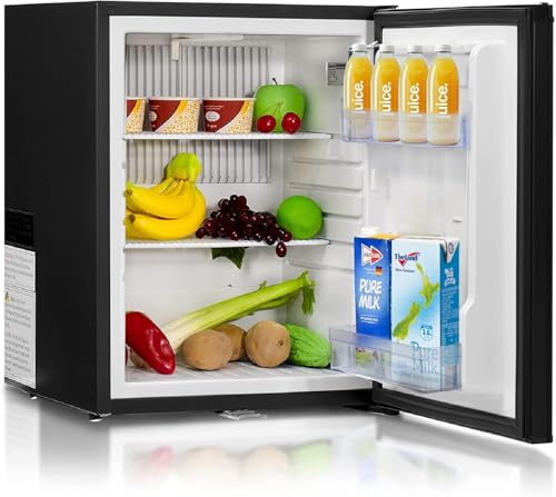 SMETA Frigo 12V 220V Camping Car, 53L, Frigo Voiture avec Serrure, 0-10℃, pour Camping Car Caravane Van Fourgon Chambre Bureau Hôtel, Noir