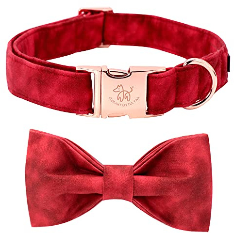 Elegant little tail Weihnachtshundehalsband, Welpenhalsband, Hundehalsband für Männer oder Frauen mit Schleife, verstellbare, weiche Fliege, Hundehalsbänder für kleine Hunde