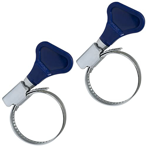 AERZETIX - C63694 - Lot de 2 Colliers de Serrage à Main 16-27 mm - Largeur de la Bande 9 mm - en Acier - Couleur Argent - pour Tuyau Souple Semi-Souples d'Eau Piscine Bassin