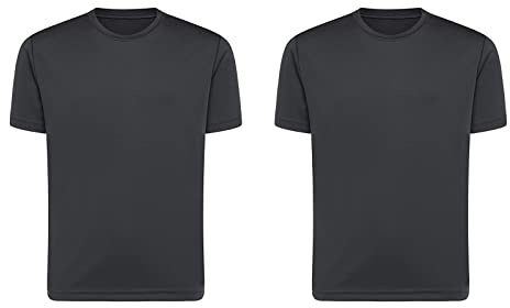 Orbiz - Confezione da 2 di biancheria intima termica per bambini unisex, maglietta a maniche corte calda per ragazze e ragazzi, Carbone, 9-10 Years